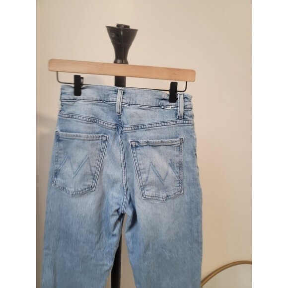 Mother High Waisted Hiker Hover Jeans Herbal Remedy Straight Leg Size 27 Blue - Picture 4 of 10
